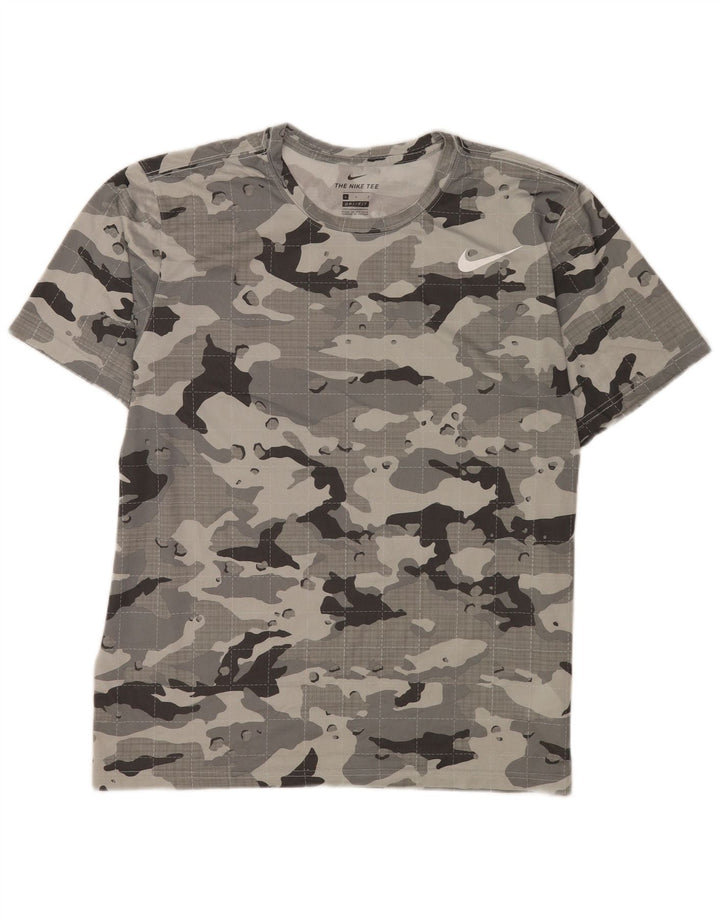 Camiseta Nike Masculina Dri Fit Top Grande Cinza Camuflagem Poliéster