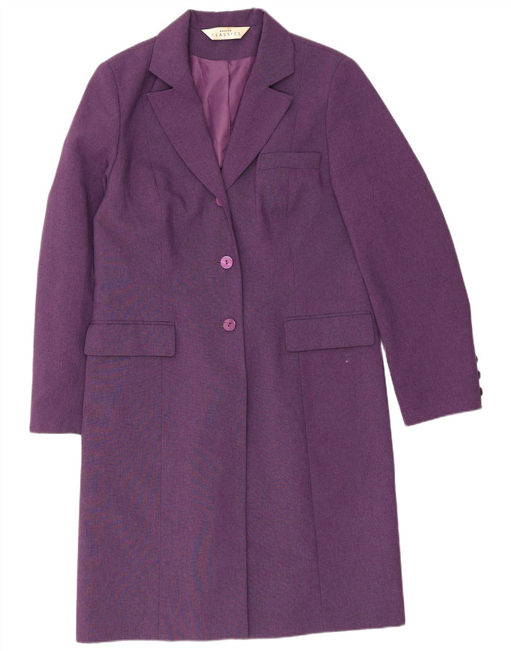 Sobretudo feminino Modern Classics UK 12 poliéster roxo médio