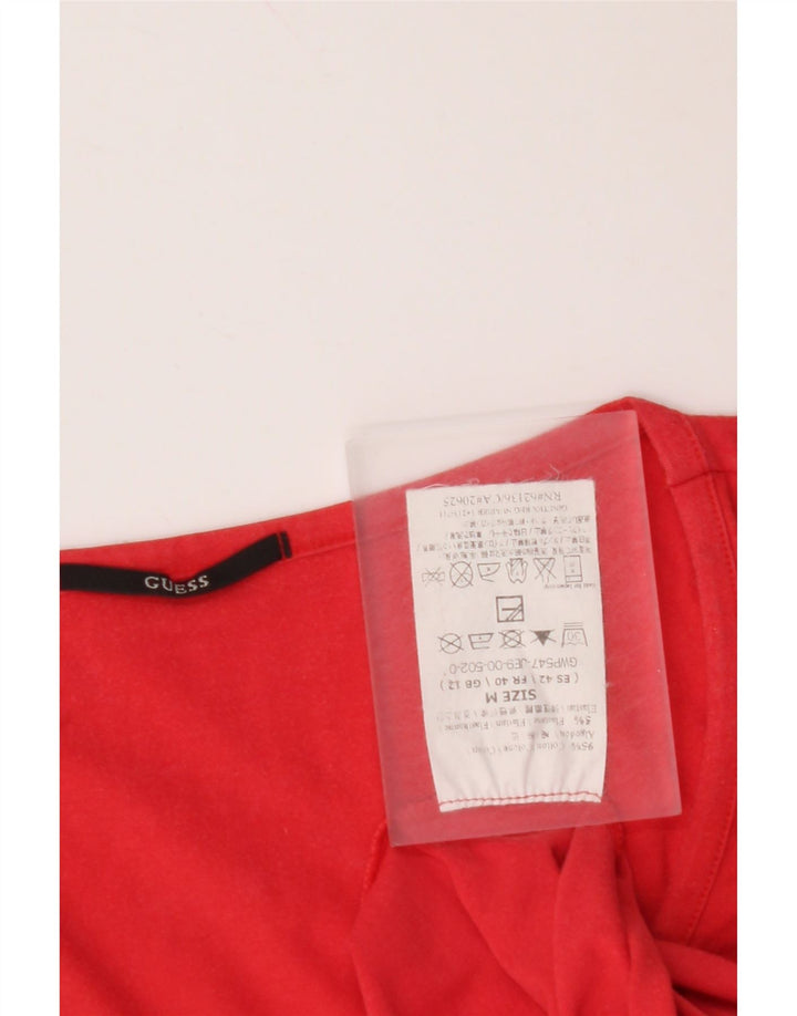 Camiseta feminina gráfica GUESS UK 12 algodão vermelho médio