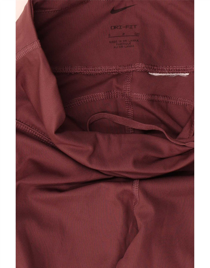 Leggings Nike Dri Fit Feminina UK 8 Pequena Borgonha