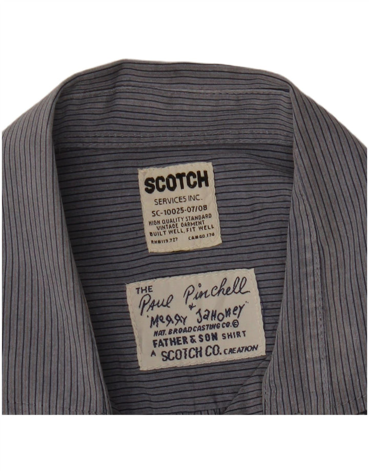 Camisa masculina SCOTCH & SODA listrada azul média