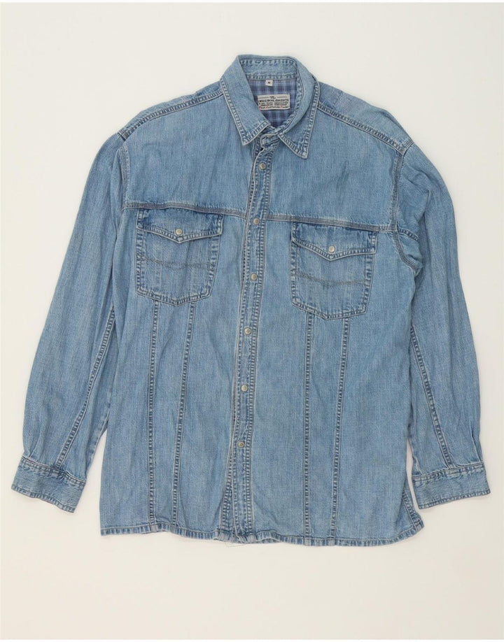 JINGLERS Mens Denim Shirt Medium Blue Cotton Vintage Jinglers and Second-Hand Jinglers from Messina Hembry 