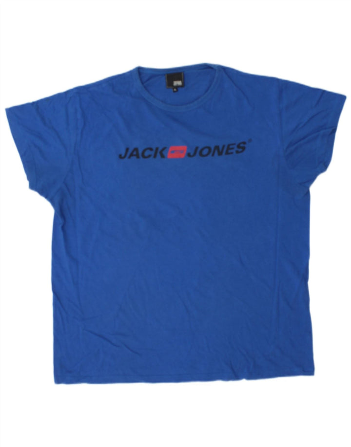 Camiseta gráfica masculina JACK & JONES XL azul