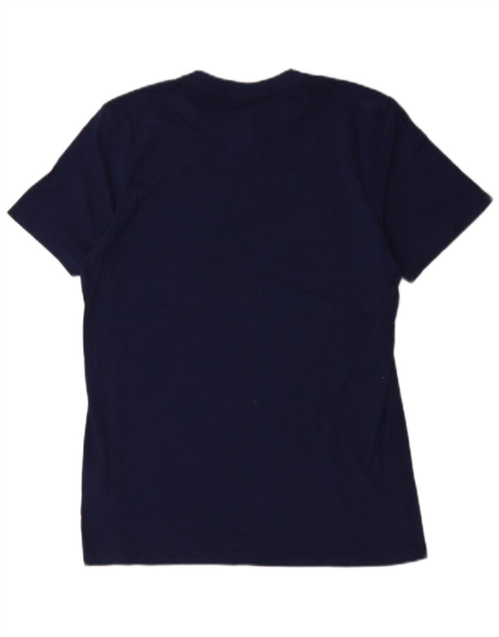 Adidas Mens Camiseta Top Pequeno Algodão Azul Marinho