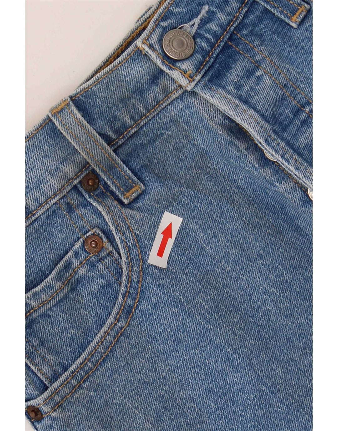 Shorts jeans feminino Levi's W26 pequeno algodão azul