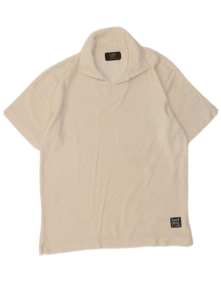 Camisa polo masculina Lee grande algodão branco