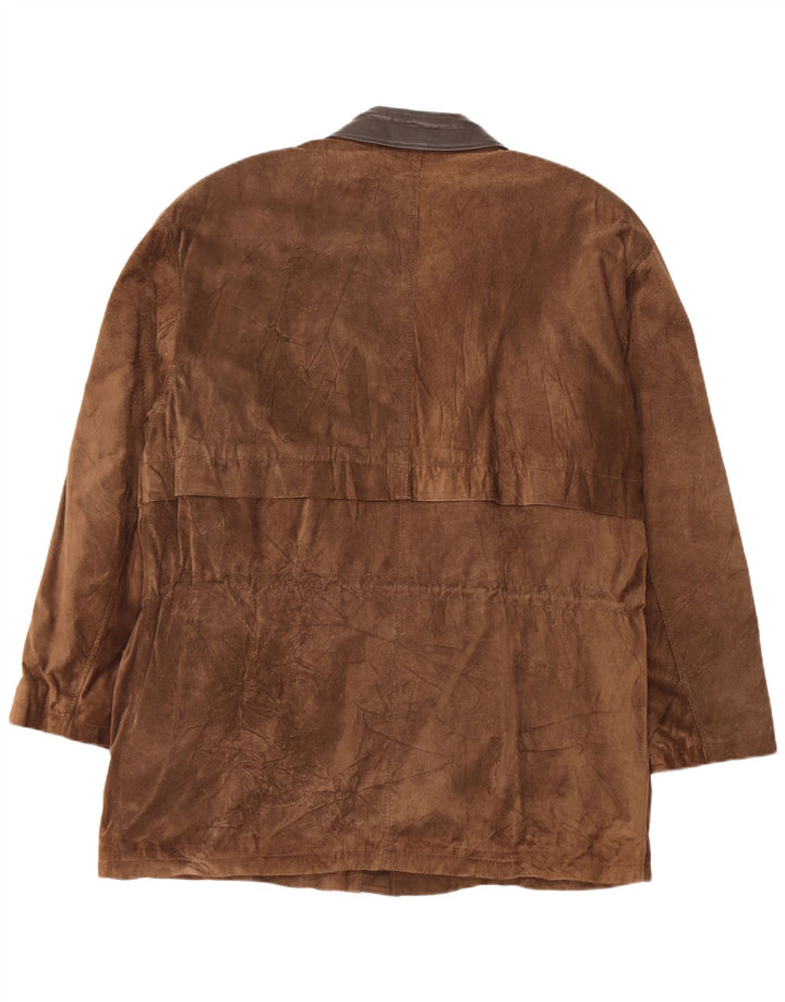 Jaqueta masculina vintage de camurça IT 54 XL couro marrom
