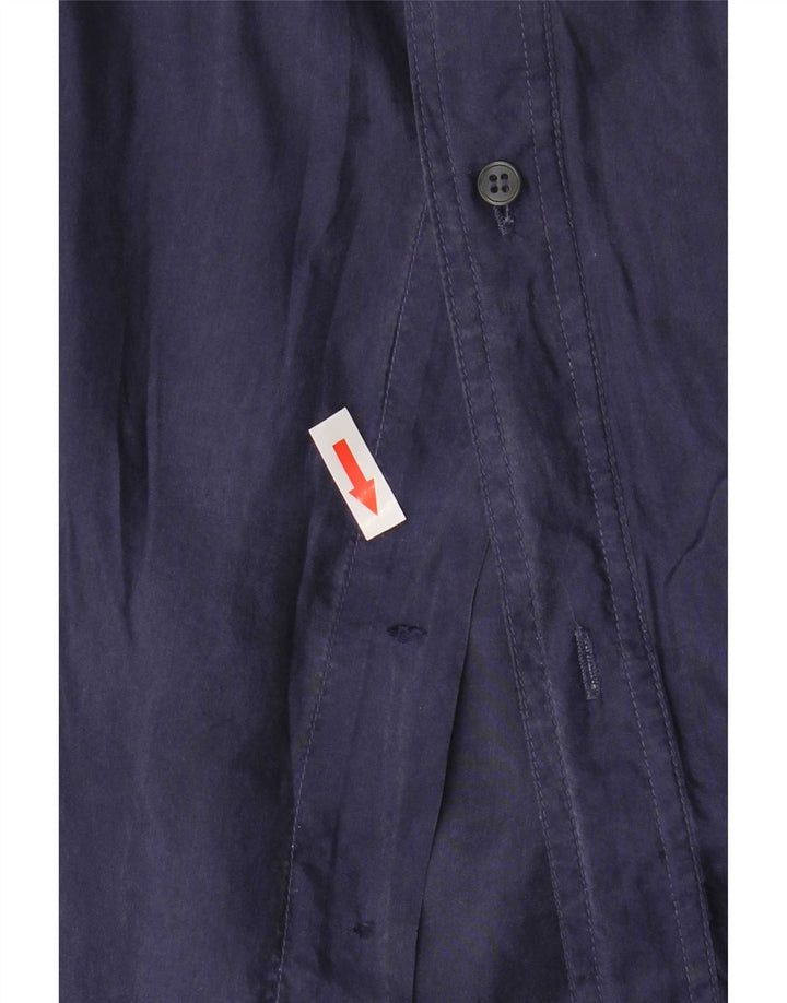Camisa masculina Robert Stock XL azul marinho seda