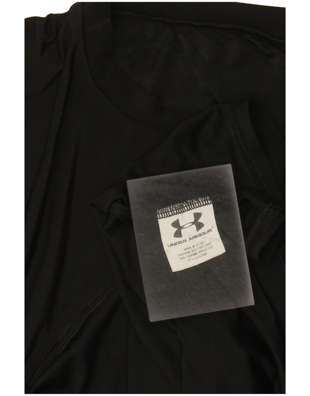 Under Armour Mens Camiseta Top Pequeno Algodão Preto