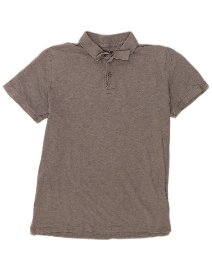 Camisa polo masculina Jack & Jones grande algodão cinza