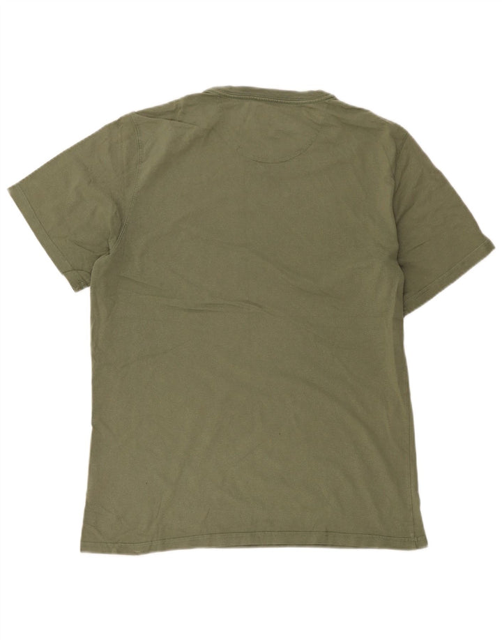 Camiseta masculina Barbour Tailored Fit gráfica top médio cáqui
