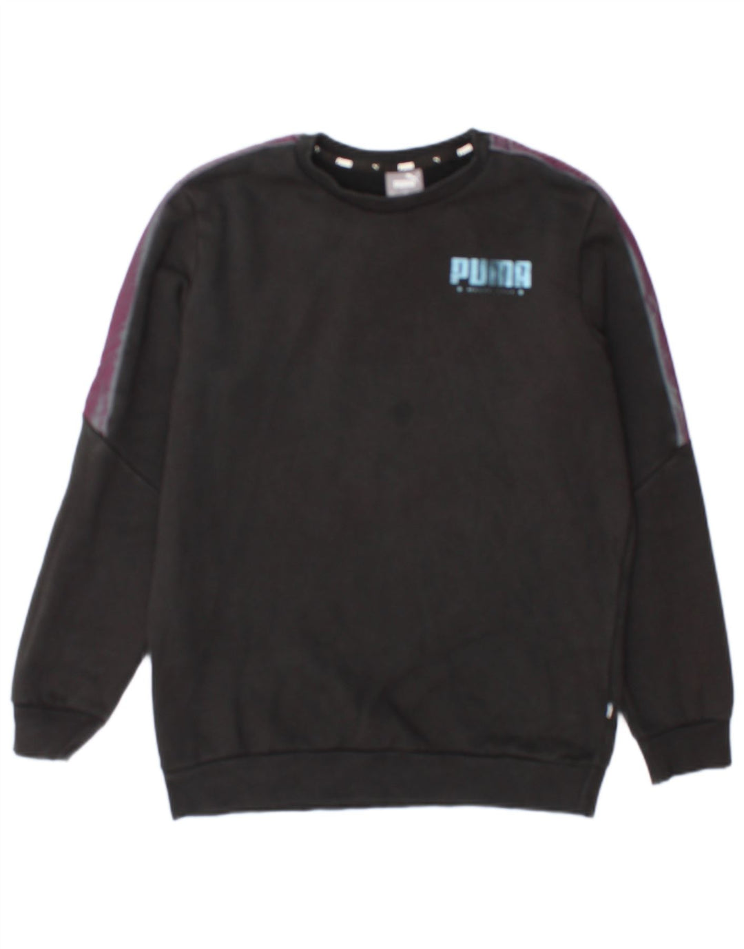 Puma masculino gráfico moletom jumper pequeno preto colorblock algodão