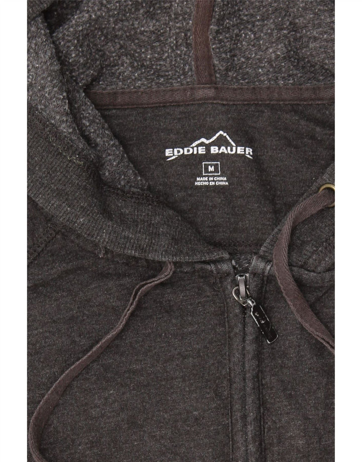 EDDIE BAUER Womens Zip Hoodie Sweater UK 14 Medium Grey Cotton Vintage Eddie Bauer and Second-Hand Eddie Bauer from Messina Hembry 
