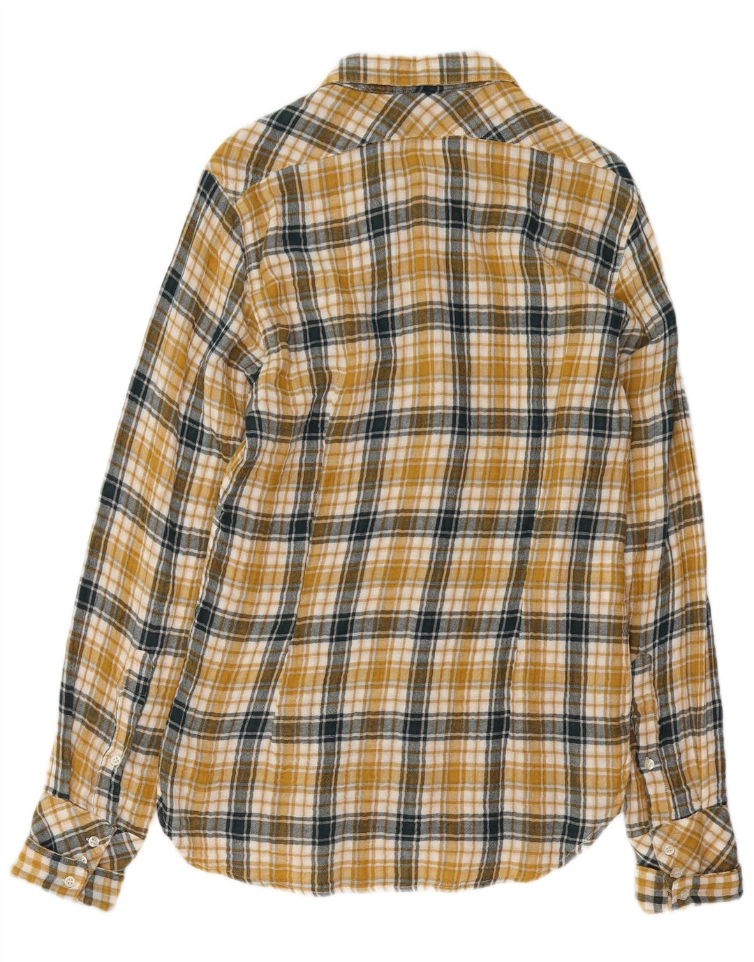 Camisa masculina Cycle grande algodão xadrez amarelo