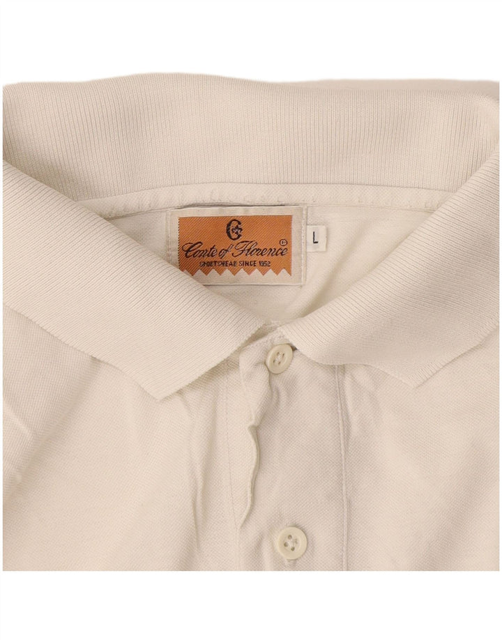 Camisa polo masculina Conte of Florence grande branca