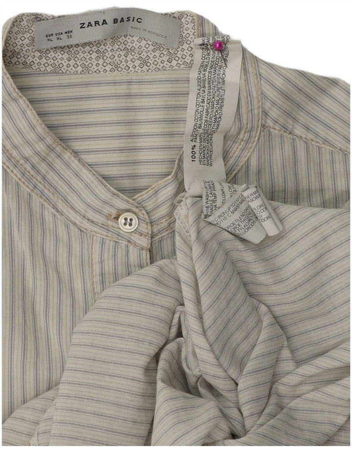 Pulôver feminino Zara UK 18 XL algodão listrado branco