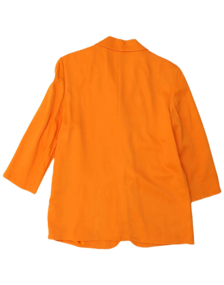 Jaqueta blazer feminina Zara de grandes dimensões com 2 botões Reino Unido 10 pequena viscose laranja