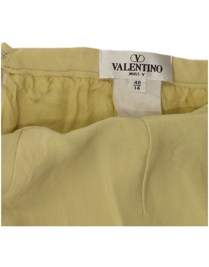 Saia reta feminina VALENTINO UK 14 médio W30 amarelo