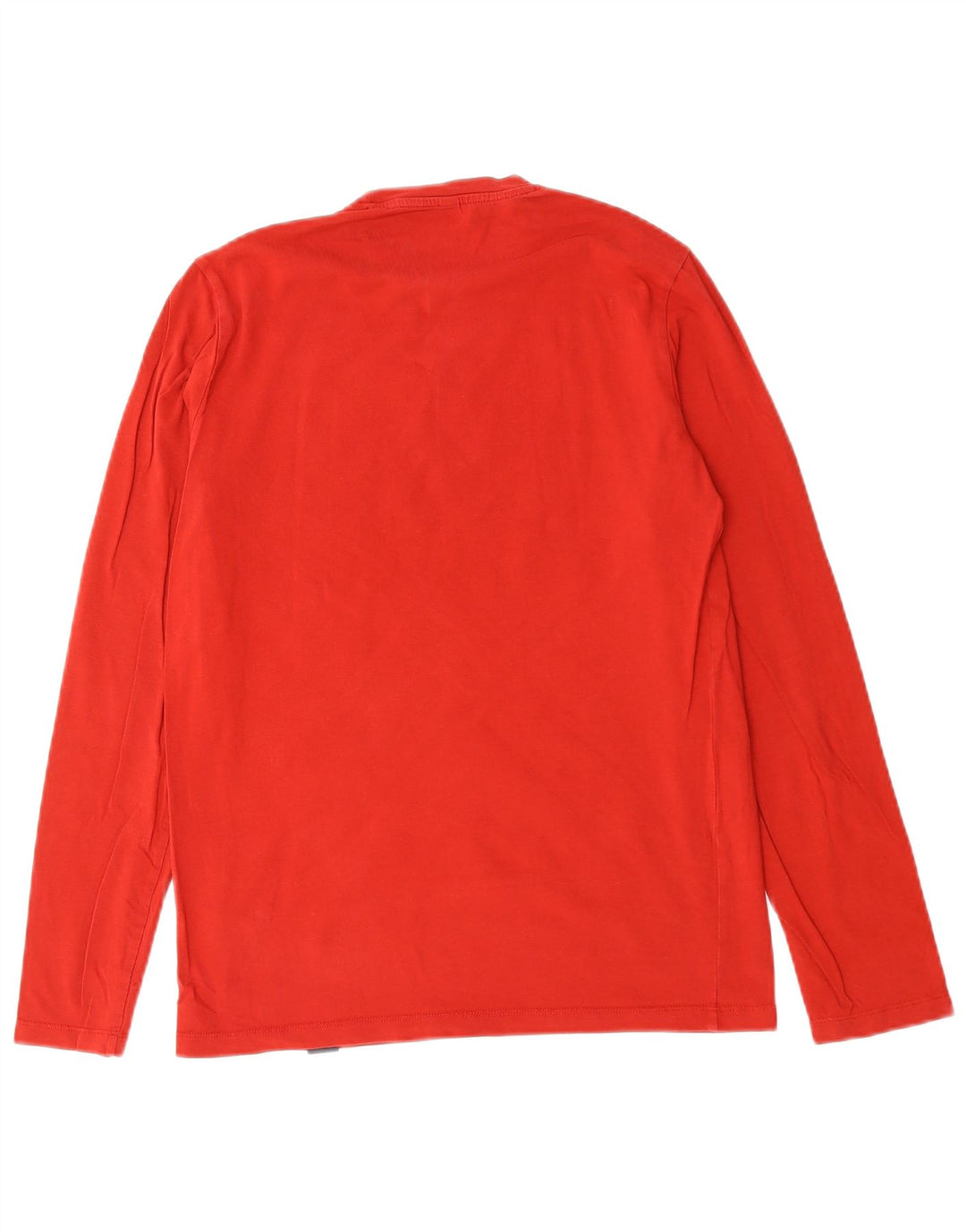 ARMANI JEANS Top gráfico feminino manga comprida Reino Unido 12 algodão vermelho médio