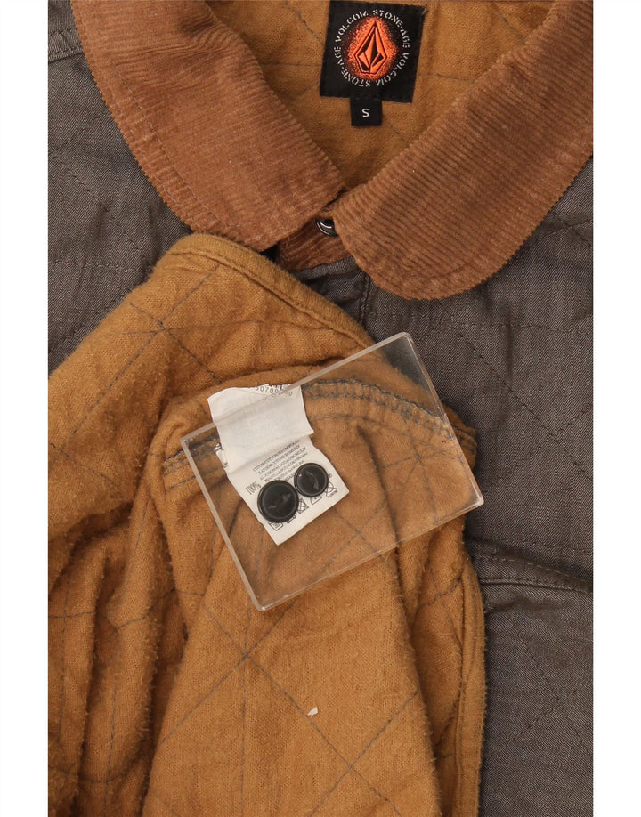 Colete acolchoado masculino Volcom UK 36 pequeno algodão cáqui