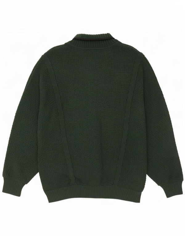 Suéter masculino Carlo Colucci com ajuste solto e gola xale IT 52 grande verde