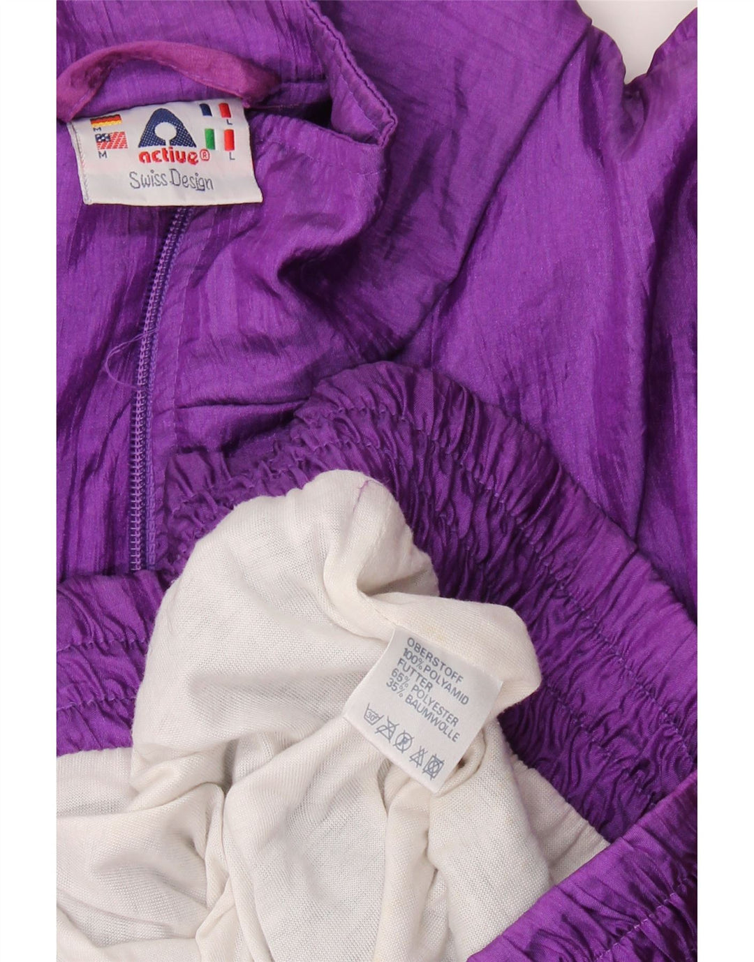 Active Mens Loose Fit Full Tracksuit Roxo Médio Colourblock Poliamida