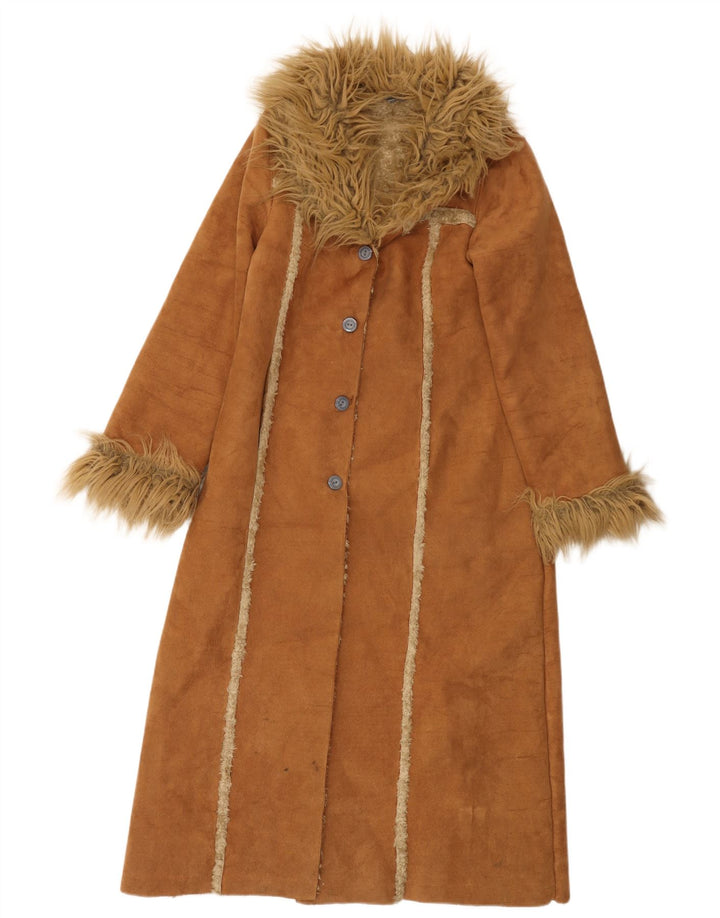 Sobretudo feminino Sherpa Dunnes Reino Unido 8 pequeno bege