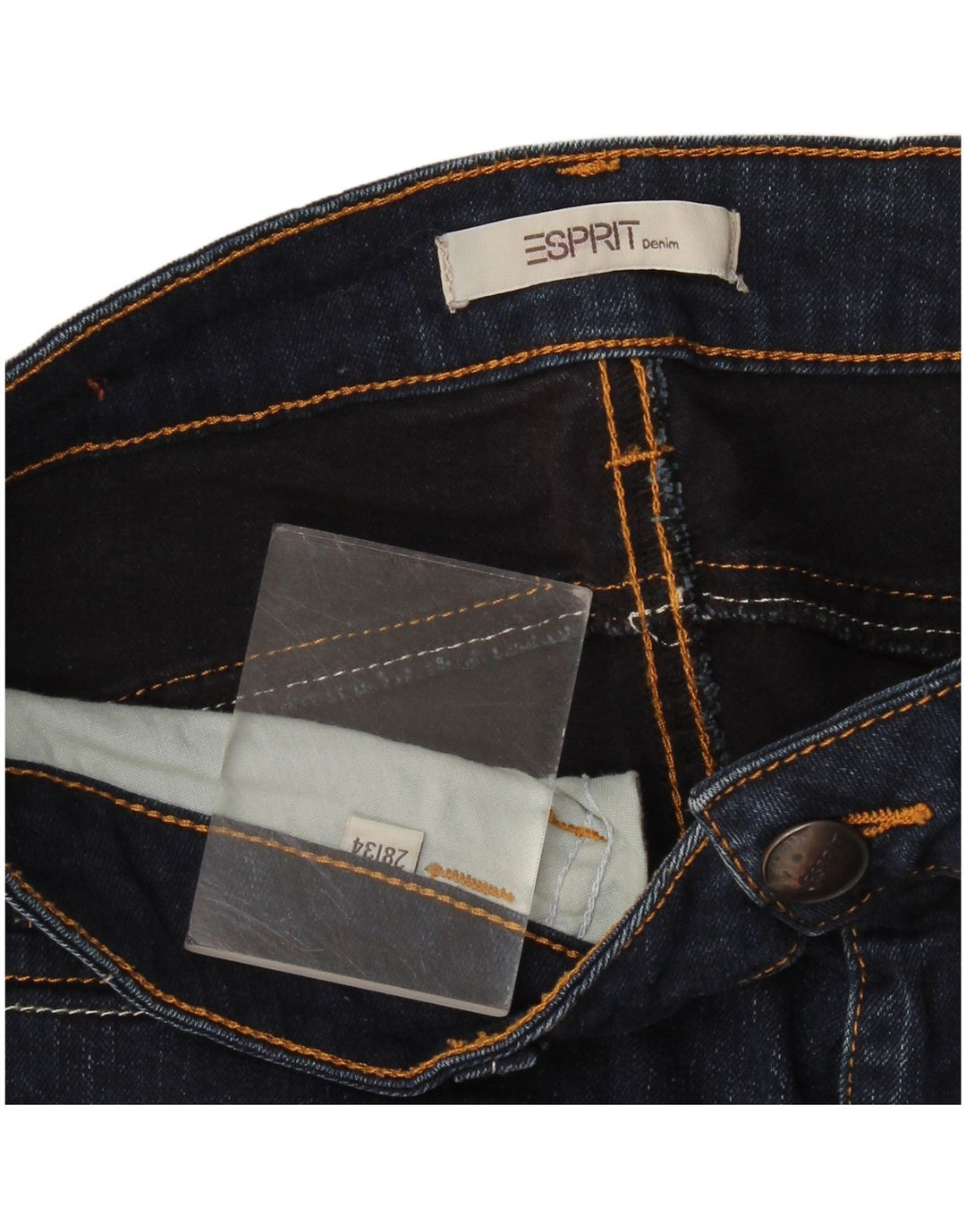 Calça jeans skinny feminina Esprit W28 L34 azul marinho