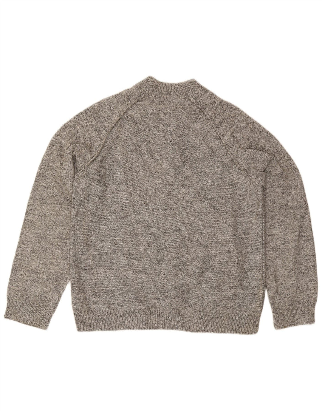 Suéter masculino Marks & Spencer de ajuste regular com zíper e gola grande cinza manchado