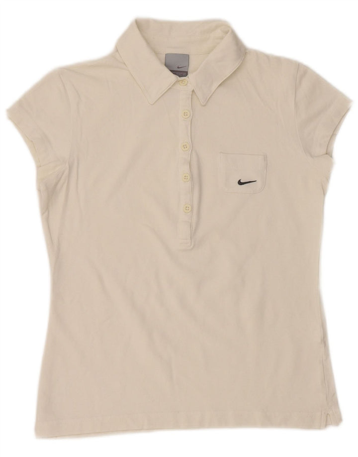 Camisa polo feminina Nike UK 10/12 médio branco