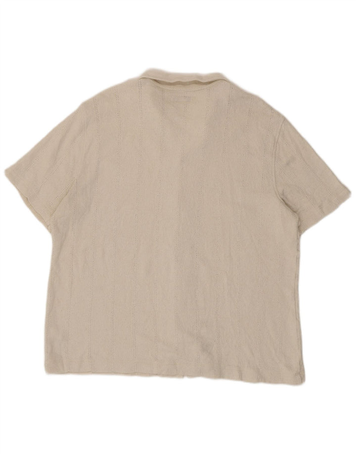 Camisa masculina de manga curta Marks & Spencer 2XL algodão branco