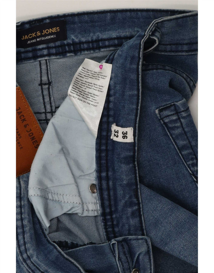 Jack & Jones Masculino Slim Straight Jeans W36 L26 Azul Algodão