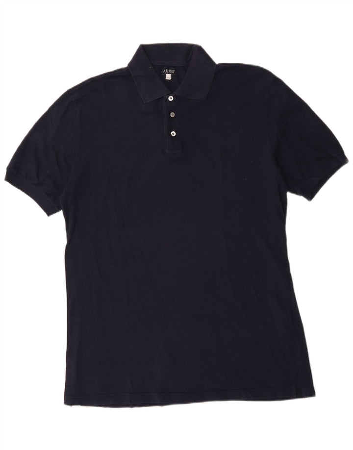 Camisa polo masculina Armani Jeans grande algodão azul marinho