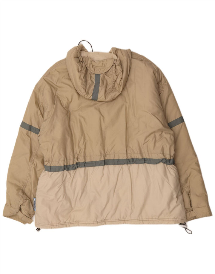 Jaqueta anoraque masculina Fishbone com capuz UK 40 grande bege Colourblock Nylon