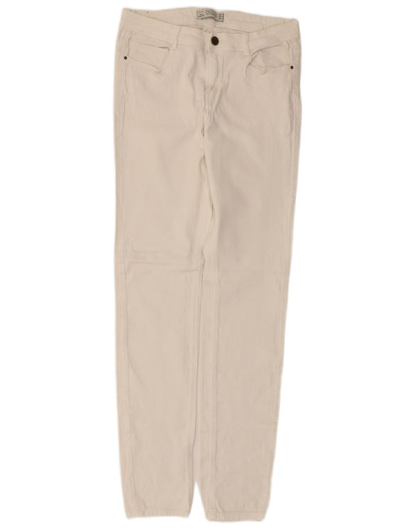 Zara Mulher Trafaluc Slim Jeans EU 40 Médio W30 L30 Branco