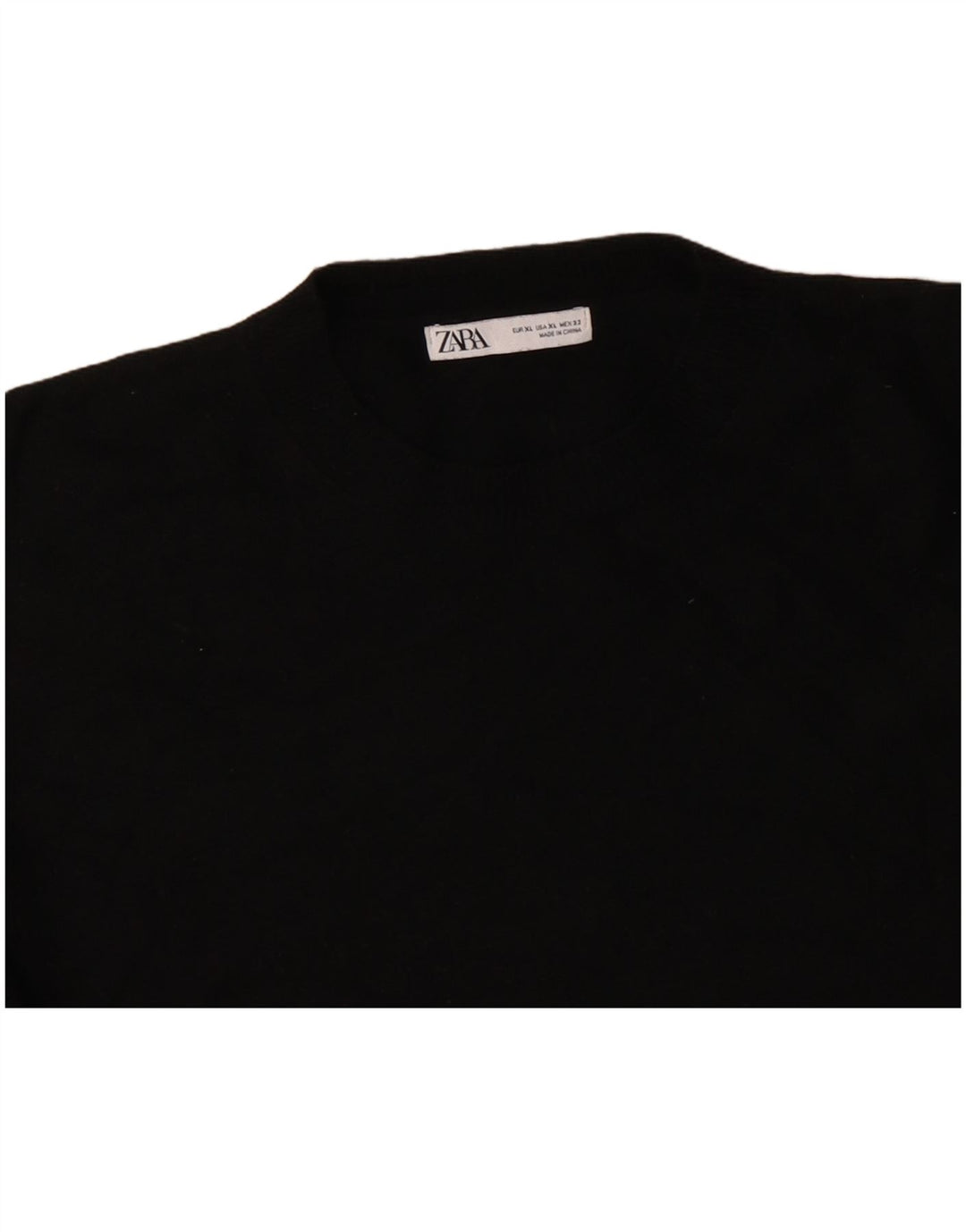 ZARA Suéter feminino oversized com gola redonda Reino Unido 18 XL lã preta