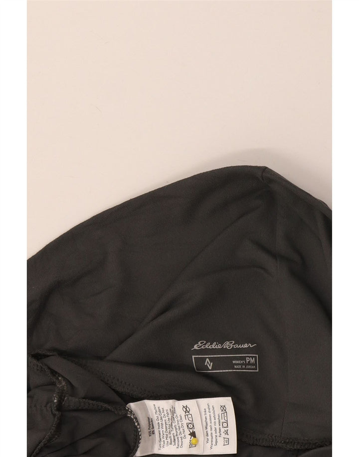Calça de treino feminina Eddie Bauer Petite UK 14 poliéster cinza médio