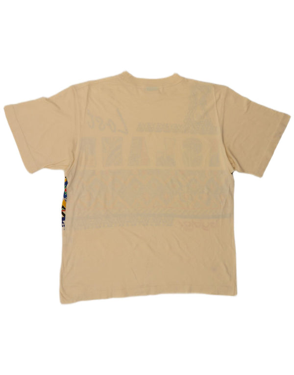 Camiseta masculina gráfica Byblos Top grande de algodão bege