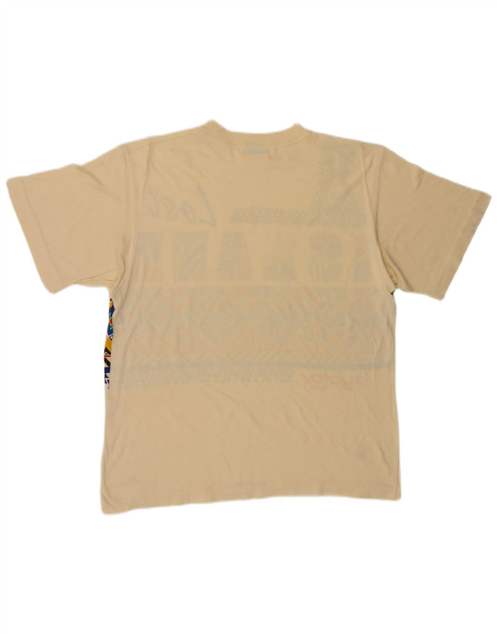 Camiseta masculina gráfica Byblos Top grande de algodão bege