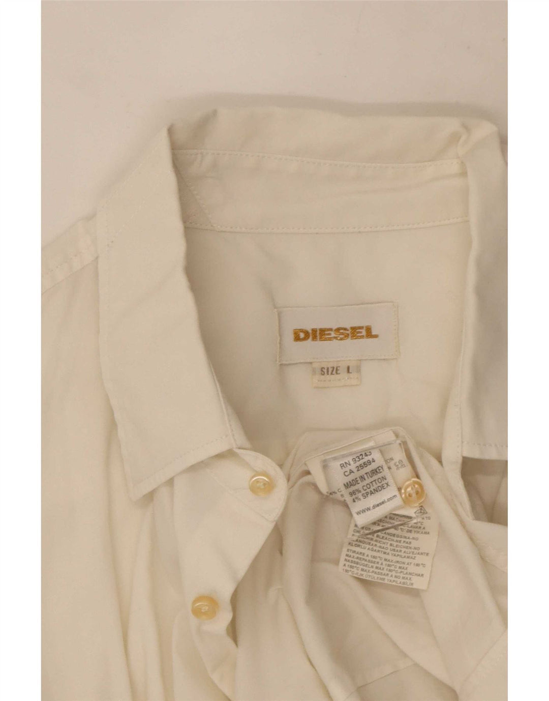 Camisa masculina Diesel grande algodão branco