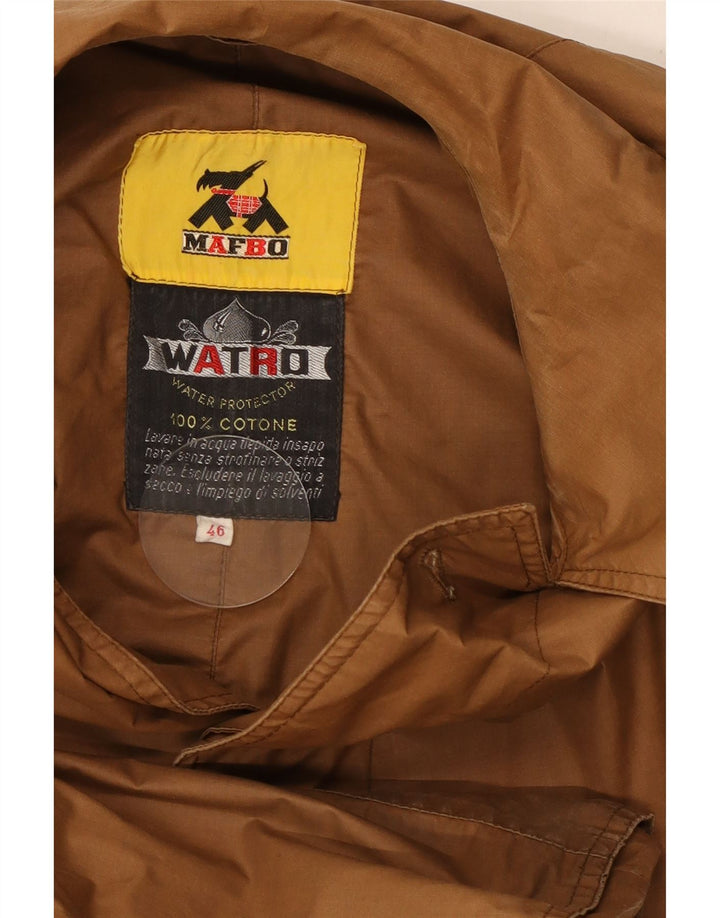 Mafbo Mens Trench Coat IT 46 Pequeno Algodão Marrom