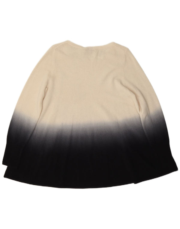 Suéter feminino Cocoa com gola canoa UK 12 bloco colorido bege médio