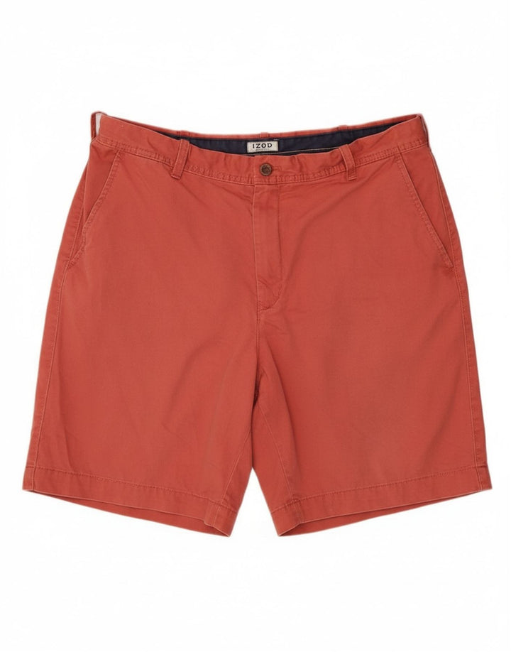 IZOD Mens Chino Shorts W36 Grande Algodão Rosa