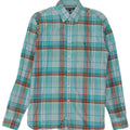 Camisa masculina Tommy Hilfiger pequena xadrez turquesa de algodão