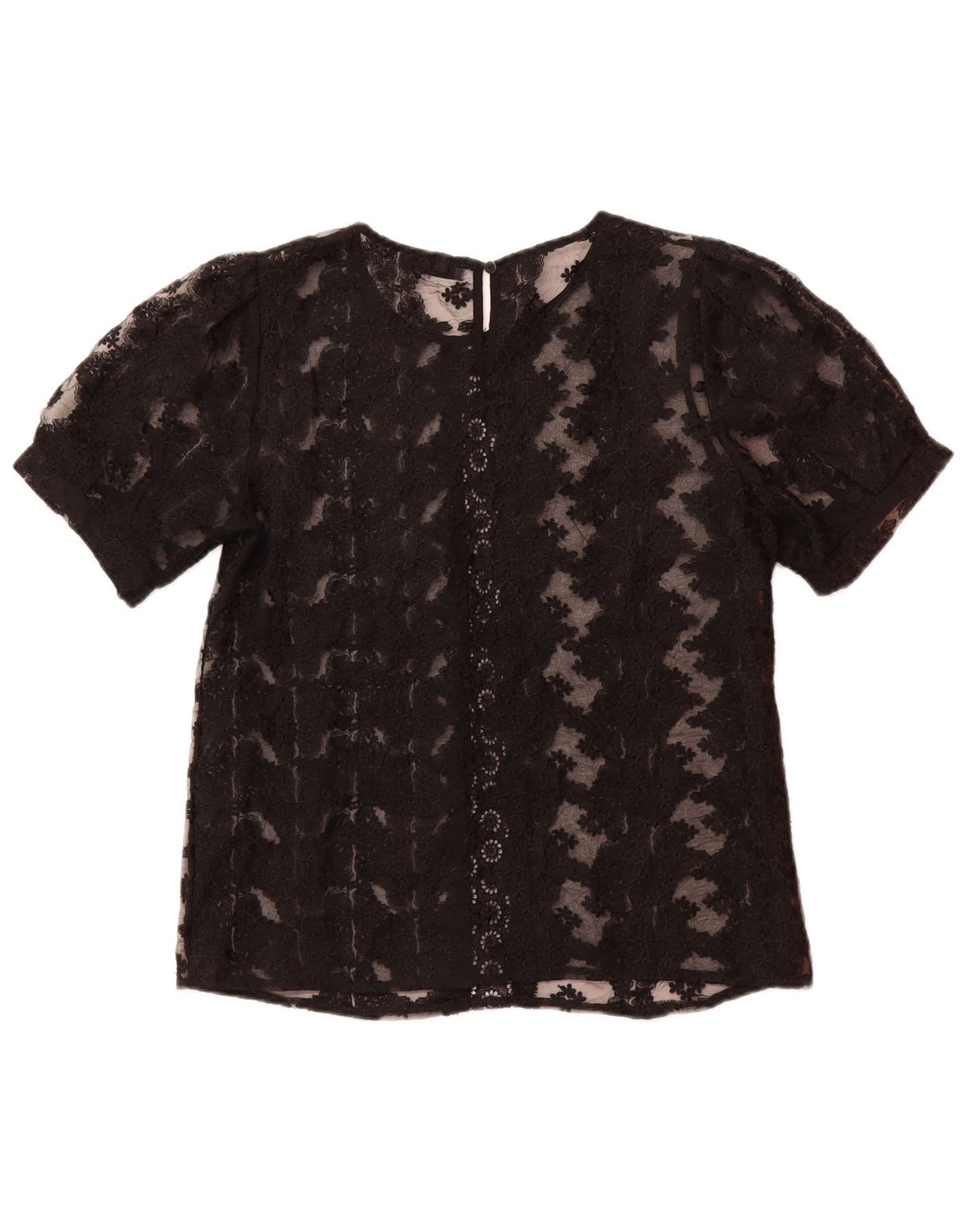 Blusa feminina DADA UK 14 grande preta floral