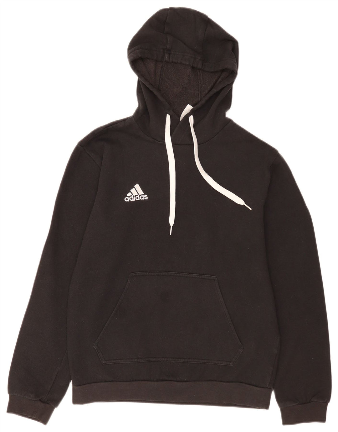 Adidas Mens Hoodie Jumper Pequeno Algodão Preto