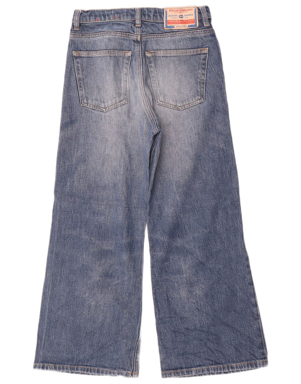 Diesel Boys Jeans de perna larga desgastados 9-10 anos W26 L24 algodão azul