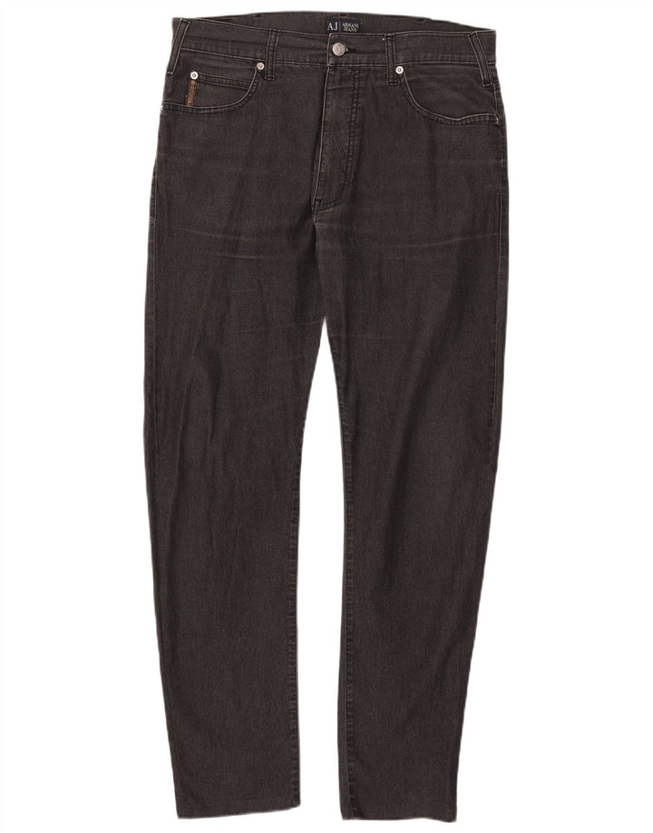 Armani Mens Jeans Slim W33 L29 Algodão Preto