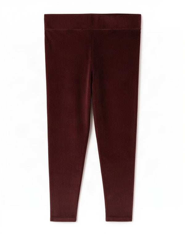 Leggings femininos Marks & Spencer Reino Unido 20 2XL W38 L28 algodão borgonha