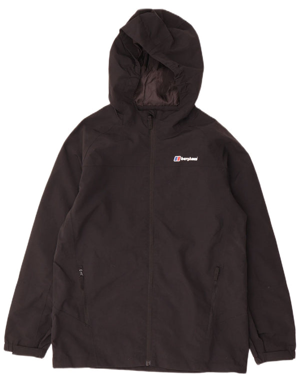 Jaqueta de chuva com capuz para meninos Berghaus 12-13 anos poliéster preto